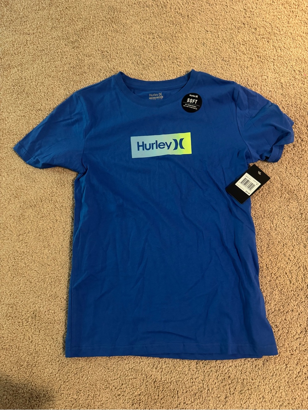 Hurley Boys Blue Logo Crew Neck T-Shirt NWT